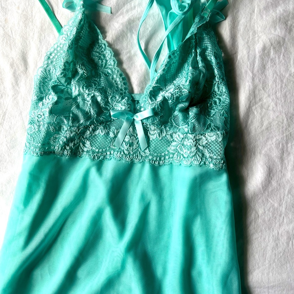 Aqua baby-doll set